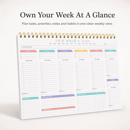 ClearWeek Weekly Planner (52 Weekly Pages)