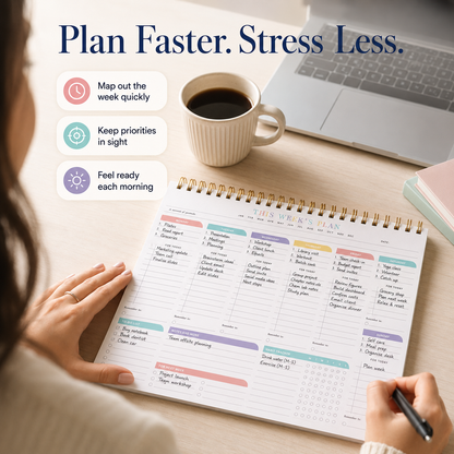 ClearWeek Weekly Planner (52 Weekly Pages)