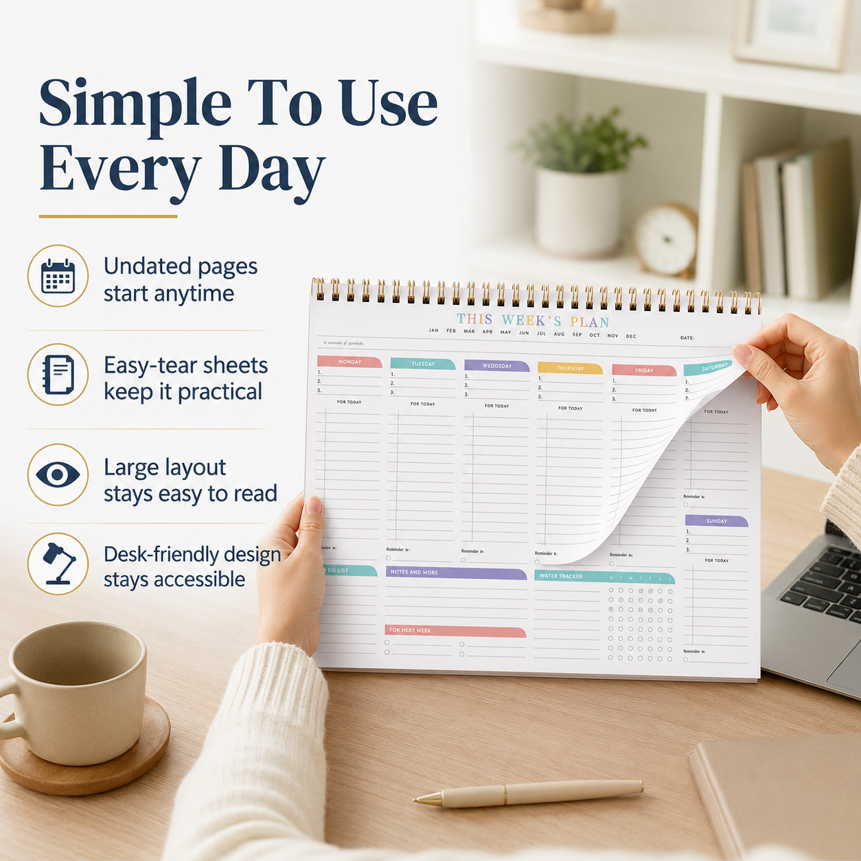 ClearWeek Weekly Planner (52 Weekly Pages)