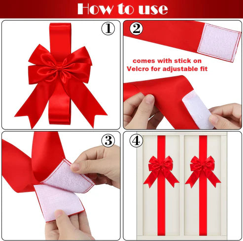 Christmas Cabinet Bow Set