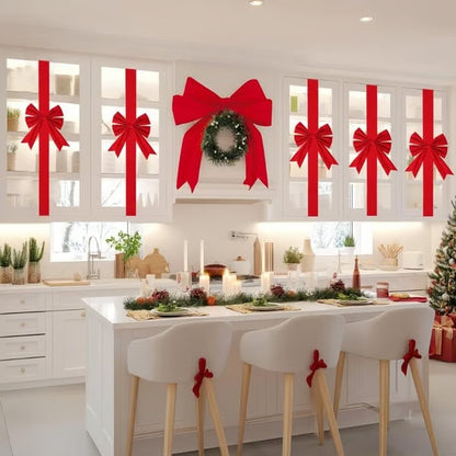 Christmas Cabinet Bow Set